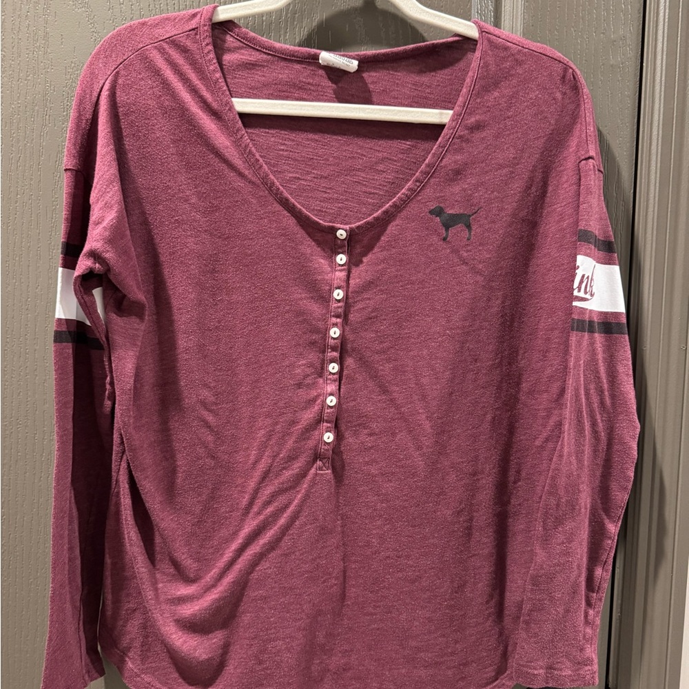 PINK Victoria's Secret Burgundy Tee